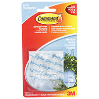 Command 17091CLR-C Medium Hook, 2 lb, 2-Hook, Clear