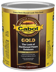 Cabot 3470 Series 140.0003473.005 Exterior Stain, Gold Satin, Moonlit Mahogany, Liquid, 1 qt, Can