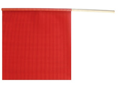 ANCRA 49893-10 Safety Flag with Wooden Dowel Rod, 18 in L, 18 in W, Fluorescent Red, PVC
