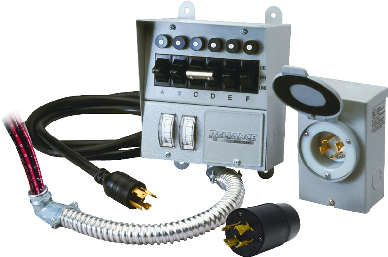 Reliance Controls Pro/Tran Series 31406CRK Transfer Switch Kit, 1-Phase, 60 A, 120/250 V, 7-Circuit, 6-Breaker