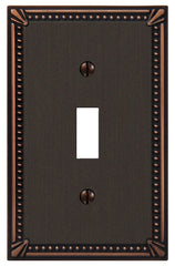 AmerTac 74TDB Switch Wallplate, 1 -Gang, Metal, Aged Bronze
