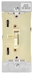 Leviton R01-TSL01-00I Dimmer Switch, 120 VAC, 150 W, CFL, Incandescent, Halogen, LED Lamp, 3, Ivory