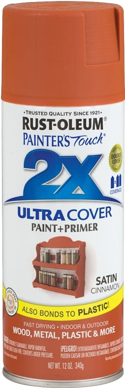 2X Ultra Cover 249084 Spray Paint, Satin, Cinnamon, 12 oz, Can