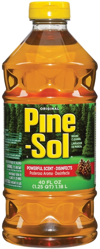 Pine-Sol Original 97325 All-Purpose Cleaner, 40 oz Bottle, Liquid, Pine, Amber