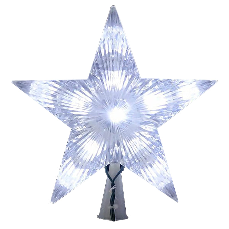 J Hofert 1986-02 Star Tree Topper, LED, Clear, 9 in