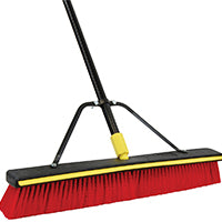 Quickie Bulldozer 635SU 2-in-1 Squeegee Push Broom, 24 in Sweep Face, 3-1/8 in L Trim, PET/Polypropylene Bristle