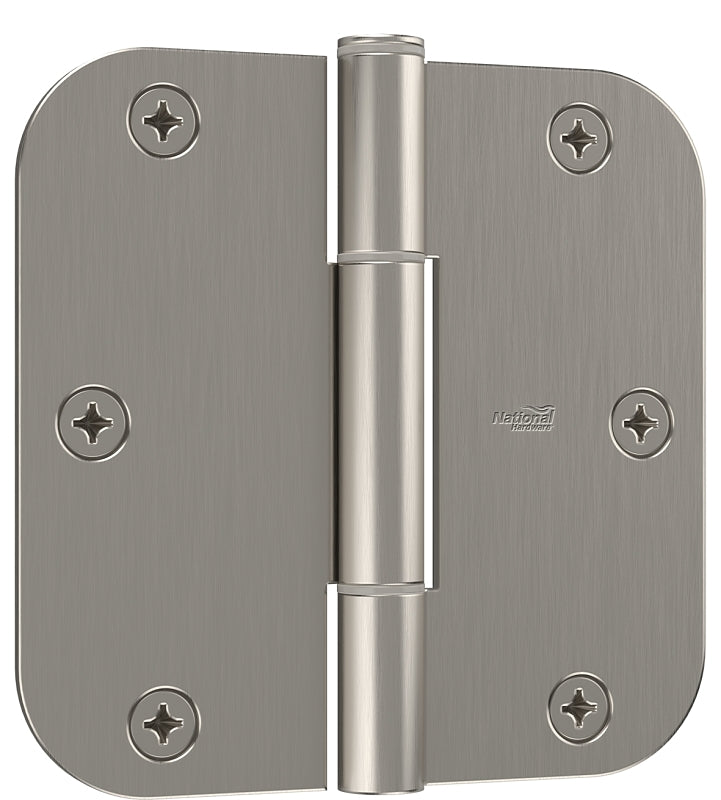 National Hardware Squeak Guard Series N830-449 Door Hinge, 3-1/2 in H Frame Leaf, 3/32 in Thick Frame Leaf, Steel, 50 lb