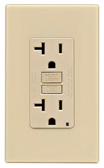 Leviton C31-GFNT2-0PI GFCI Duplex Receptacle, Polycarbonate, Ivory, 2-Pole, 20 A, 125 V, Back, Side Wiring