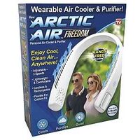 Arctic Air AAFRT-MC12/4 Personal Wearable Air Cooler, 3 V, 1 in Dia Blade, 3-Speed, 2 cfm Air, White