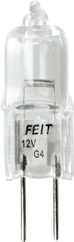 Feit Electric BPQ10T3/CAN Halogen Bulb, 10 W, G4 Lamp Base, JC T3 Lamp, 3000 K Color Temp, 2000 hr Average Life