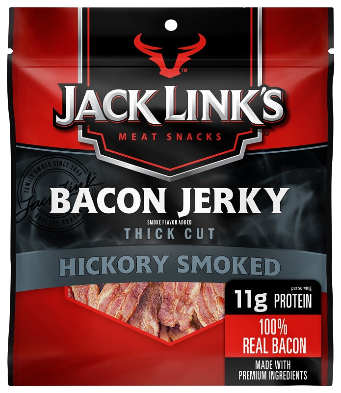 Jack Link's 10000017288 Bacon Jerky, Hickory Smoked Flavor, 2.5 oz Bag