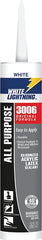White Lightning W12AF0010 Adhesive Caulk, White, 5 to 7 days Curing, 40 deg F, 10 fl-oz, Cartridge