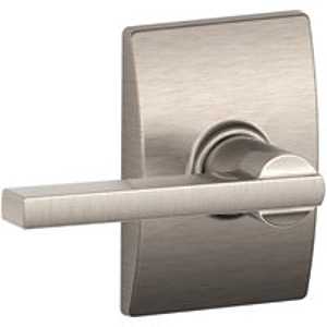 Schlage Latitude Series F10VLAT619CEN Passage Lever, Mechanical Lock, Satin Nickel, Lever Handle, Metal, Residential