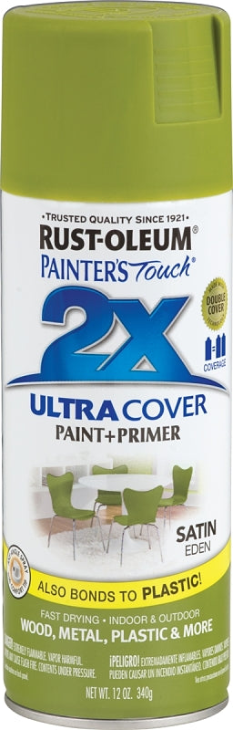 2X Ultra Cover 334065 Spray Paint, Satin, Eden, 12 oz, Can