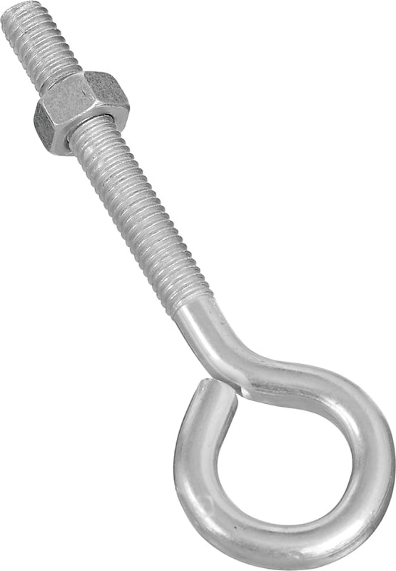 National Hardware N221-226 Eye Bolt, 5/16-18 Thread, 2-1/4 in L Thread, 3/4 in ID Dia Eye, 2.72 in L Shank, Steel, Zinc