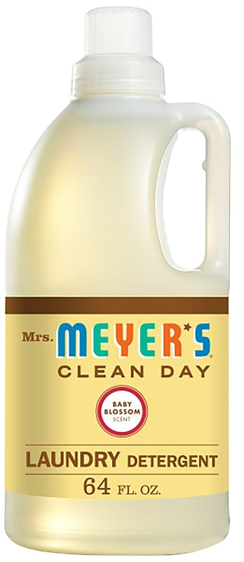 Mrs. Meyer's Clean Day 17511 Laundry Detergent, 64 oz Bottle, Liquid, Baby Blossom