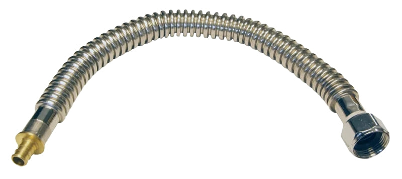 Apollo Valves APXCSST18 Corrugated Connector, 1/2 x 3/4 in, PEX Barb x FHT, Stainless Steel, Metallic, 18 in L