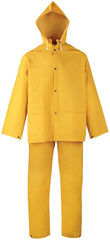 Diamondback SRS3/111-L Rain Suit, L, 29-1/2 in Inseam, Polyester/PVC, Yellow, Comfortable Corduroy Collar