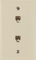 Zenith TW1002DW Telephone Wallplate, 4-1/2 in L, 2-3/4 in W, 2 -Gang, White