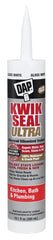 DAP KWIK SEAL ULTRA 18897 Siliconized Sealant, White, 0 to 150 deg F, 10.1 oz Cartridge