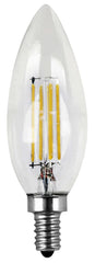 Feit Electric BPCTC40/827/LED/2 LED Lamp, Specialty, Torpedo Tip Lamp, 40 W Equivalent, E12 Lamp Base, Dimmable, Clear