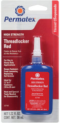 Permatex 27140 Threadlocker, Liquid, Mild, Red, 36 mL Bottle