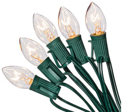 Santas Forest 03161/U00Z125A Light Set, Christmas, 120 V, 125 W, 25-Lamp, C7 Incandescent Lamp, Clear Lamp