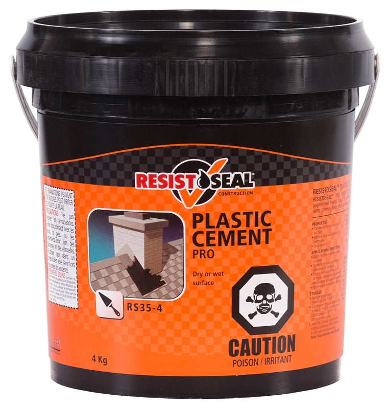 Resistoseal 53012 Pro Plastic Cement, Black, Liquid, 9 lb