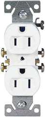 Eaton Wiring Devices 270W Duplex Receptacle, 15 A, 2-Pole, 5-15R, White