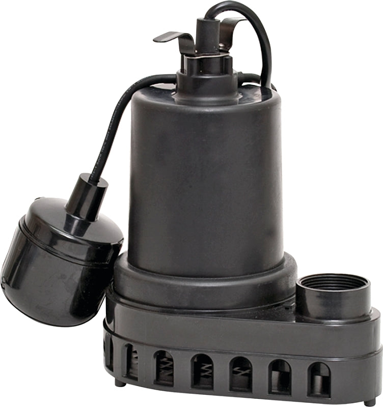 Superior Pump 92370 Sump Pump, 4.1 A, 120 V, 0.33 hp, 1-1/2 in Outlet, 48 gpm, Thermoplastic