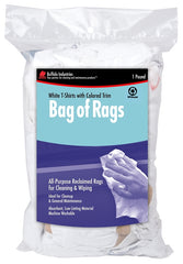 RAGS T-SHIRT W/TRIM WHITE 1LB