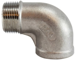 Anderson Metals 62164B Street Pipe Elbow, 3/4 in, Threaded, 90 deg Angle, 304 Stainless Steel, Galvanized