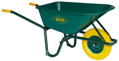 Erie SE100FF Wheelbarrow, 6 cu-ft Volume, Polyethylene, Flat-Free Wheel, Cushion-Grip Handle