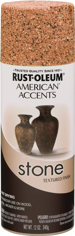 Rust-Oleum 342732 Stone Texture Spray Paint, Solvent, Sienna Stone, 12 oz, Can