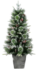 Santas Forest 29847 Mixed Needle Tree, Wicker Base, PLT, 4 ft