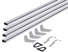 M-D 14188 Replacement Screen Frame Kit, 48 in L x 48 in W Dimensions, Aluminum, Mill, For: Standard 5/16 in Frame