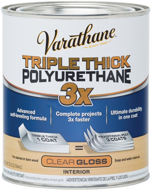 Varathane 284470 Polyurethane, Gloss, Liquid, Clear, 1 qt, Can
