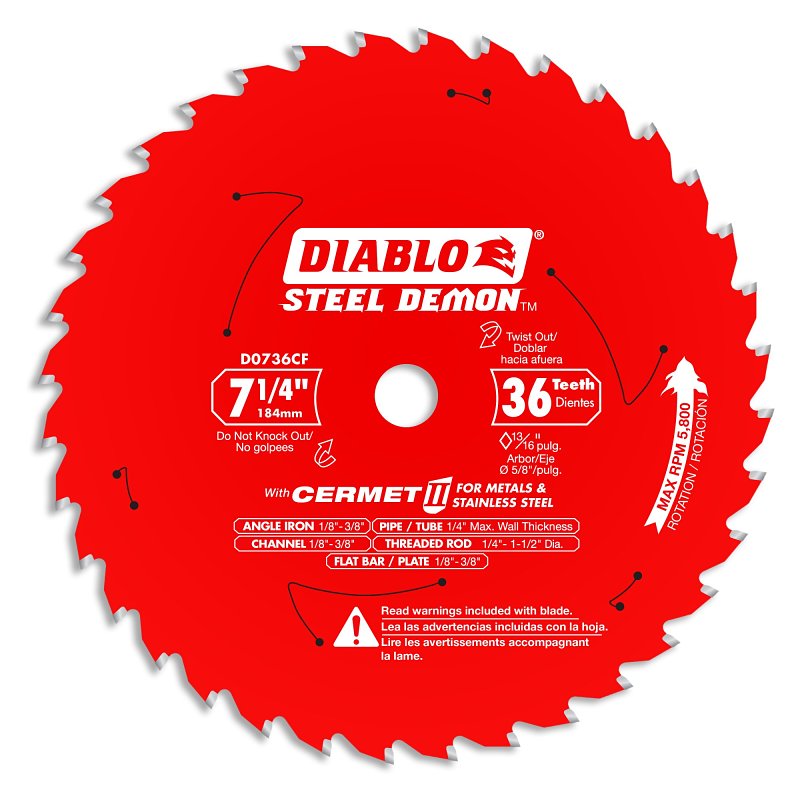 BLADE SAW 36T F/MTL&SS 7-1/4IN