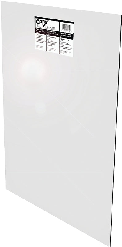 Optix 11G0630A Flat Sheet, 32 in L, 20 in W, 0.1 in Thick, Clear