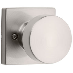 Weiser Cambie 9GA120-094 Half Dummy Knob with Square Rose, 2 Grade, 2-3/8, 2-3/4 in Backset, Satin Nickel