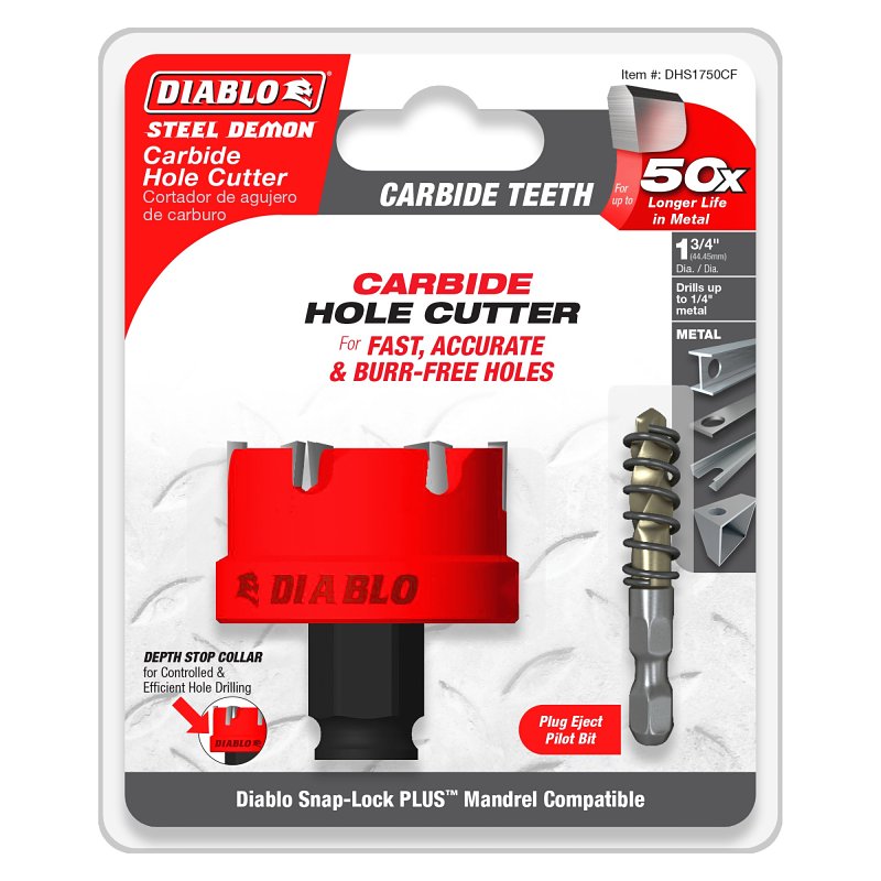 CUTTER HOLE CARBIDE TH 1-3/4IN