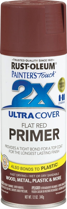2X Ultra Cover 249086 Spray Paint, Flat, Red, 12 oz, Can