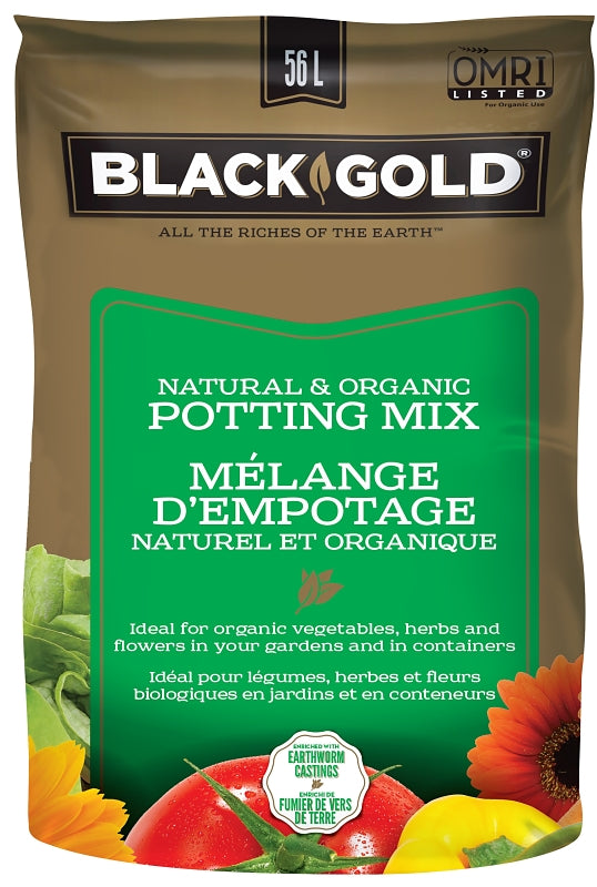 Black Gold 1402040.LT056P Natural and Organic Potting Mix, 56 L