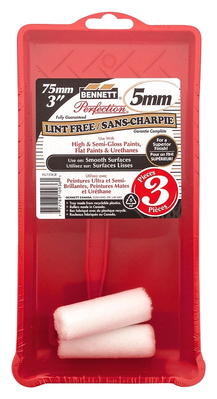 BENNETT PS-75TR-JR Roller Set, Smooth Surface, Fabric/Plastic, 3-Piece
