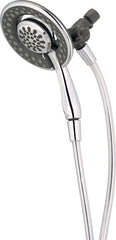 Delta In2ition Series 75488C 2-in-1 Shower, Round, 1/2 in Connection, IPS, 1.75 gpm, 4-Spray Function, Plastic, Chrome