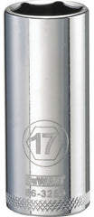 DeWALT DWMT86328OSP Drive Socket, 17 mm Socket, 3/8 in Drive, 6-Point, Vanadium Steel, Polished Chrome