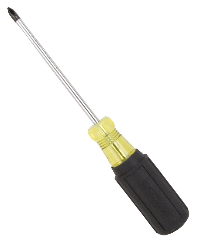 Vulcan Screwdriver, #1 Drive, Phillips Drive, 7-5/8 in OAL, 4 in L Shank, PVC/Rubber Handle