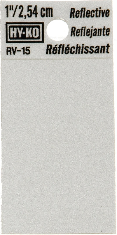 Hy-Ko RV-15/BLNK Reflective Sign, Character: Blank, 1 in H Character, Black Character, Silver Background, Vinyl