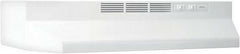 Broan 41000 Series 413001 Range Hood, 2 Fan, Ductless Vent, 30 in W, 17-1/2 in D, 6 in H, White