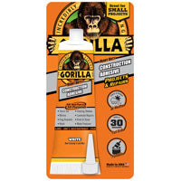 Gorilla 8120001 Construction Adhesive, White, 2.5 oz, Tube